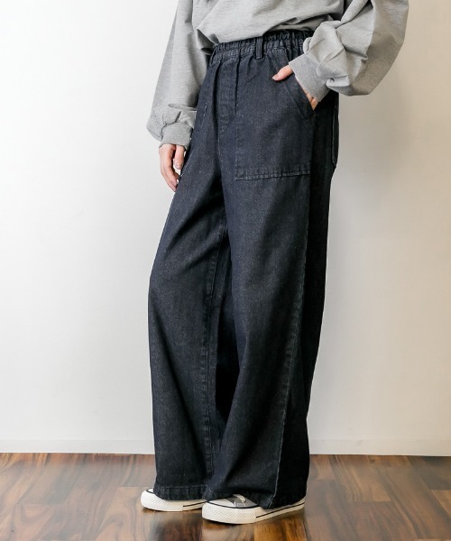 RCD(アールシーディー)の「ハイウエスト イージーワイドデニム(デニムパンツ・レディース・ネイビー/ダークネイビー/ブルー・M/L/LL/3L/4L)」の18枚目の写真