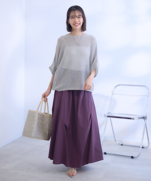 KATHARINE ROSS（キャサリンロス）の「【KATHARINE ROSS】7Gギマコットンドルマンプルオーバー（ニット/セーター・レディース・ベージュ/ライトグレー/ライトグリーン・MEDIUM）」の5枚目の写真