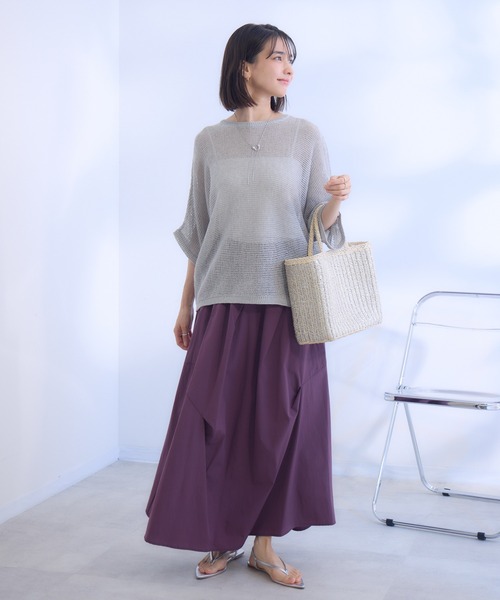 KATHARINE ROSS（キャサリンロス）の「【KATHARINE ROSS】7Gギマコットンドルマンプルオーバー（ニット/セーター・レディース・ベージュ/ライトグレー/ライトグリーン・MEDIUM）」の6枚目の写真