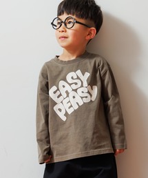 MAKE YOUR DAY（メイクユアデイ）の「EASY PEASY製品染め長袖Tシャツ■80～140cm（Tシャツ/カットソー）」