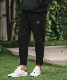 mp13846-quilted side zip pants with heart patch イージーパンツ