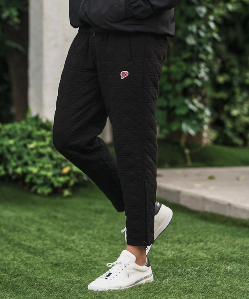 1minute 1second（ワンミニットワンセカンド）の「mp13846-quilted side zip pants with heart patch イージーパンツ（その他パンツ・メンズ・ブラック/チャコール・S/M/L/XL）」の13枚目の写真