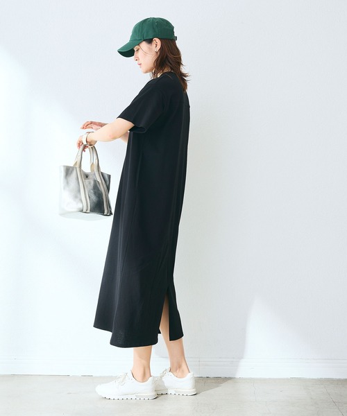 CROSS FUNCTION（クロスファンクション）の「《汗染み防止》バックスリットベーシックワンピース　動画あり【CROSS FUNCTION/クロスファンクション】（ワンピース・レディース・カーキ/ブルー/ネイビー/ブラック/モカ・LL/L/M）」の21枚目の写真