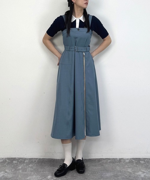 ファスナースリットジャンパースカート（ジャンパースカート