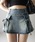 me+em select�i�~�[���Z���N�g�j�́u�����y �Qcolor �^ �Rsize �z���B���e�[�W���C�N���{���f�j���~�j�X�J�p�� �^ vintage like ribbon denim mini skirt pants�i�f�j���X�J�[�g�j�v�b�u���[