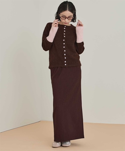 miette（ミエット）の「ボタンデザイン配色カーディガン（カーディガン/ボレロ・レディース・ネイビー/チャコール/オフホワイト/ブラウン・FREE）」の22枚目の写真