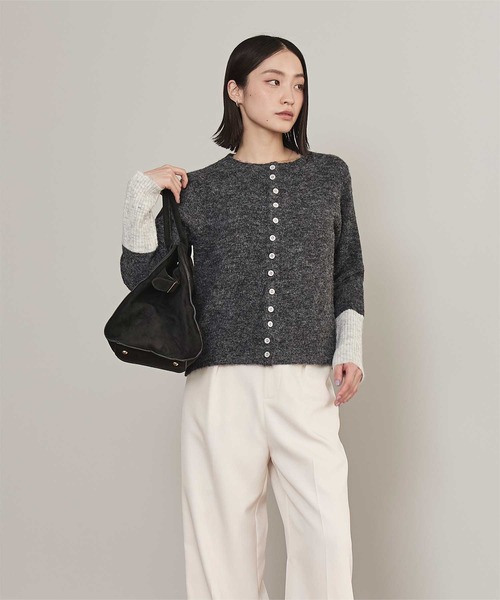 miette（ミエット）の「ボタンデザイン配色カーディガン（カーディガン/ボレロ・レディース・ネイビー/チャコール/オフホワイト/ブラウン・FREE）」の17枚目の写真