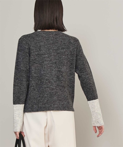 miette（ミエット）の「ボタンデザイン配色カーディガン（カーディガン/ボレロ・レディース・ネイビー/チャコール/オフホワイト/ブラウン・FREE）」の18枚目の写真