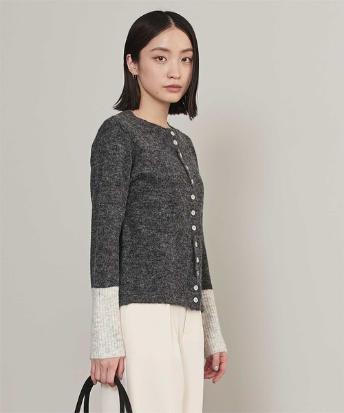 miette（ミエット）の「ボタンデザイン配色カーディガン（カーディガン/ボレロ・レディース・ネイビー/チャコール/オフホワイト/ブラウン・FREE）」の19枚目の写真