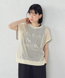【ウォッシャブル】ロゴメッシュ ニットベスト