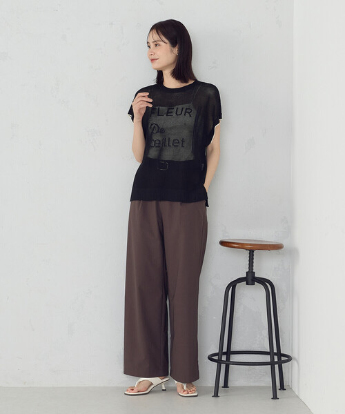 COMME CA ISM（コムサイズム）の「【ウォッシャブル】ロゴメッシュ ニットベスト（ニット/セーター・レディース・アイボリー/ブラック/チャコール・FREE）」の7枚目の写真