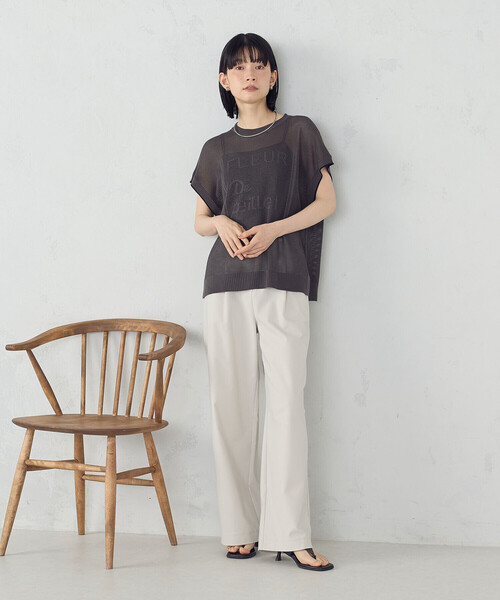 COMME CA ISM（コムサイズム）の「【ウォッシャブル】ロゴメッシュ ニットベスト（ニット/セーター・レディース・アイボリー/ブラック/チャコール・FREE）」の10枚目の写真