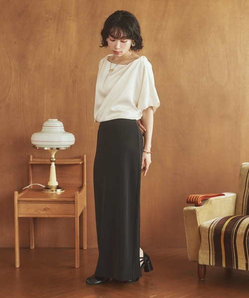 LAULEN（ローレン）の「satin balloon sleeve blouse /サテンバルーンスリーブブラウス（シャツ/ブラウス・レディース・アイボリー/ブラック・FREE）」の6枚目の写真