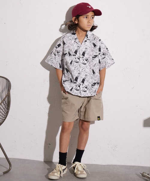 PAIRMANON STREET（ペアマノンストリート）の「【PAIRMANON STREET】コミック柄 総柄シャツ（シャツ/ブラウス・キッズ・ブルー/オフホワイト・150/140/130/120/110/100/90/160）」の6枚目の写真