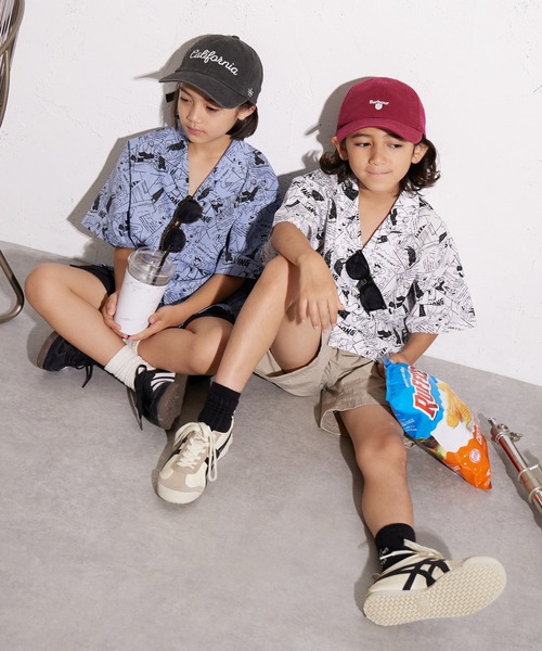 PAIRMANON STREET（ペアマノンストリート）の「【PAIRMANON STREET】コミック柄 総柄シャツ（シャツ/ブラウス・キッズ・ブルー/オフホワイト・150/140/130/120/110/100/90/160）」の8枚目の写真