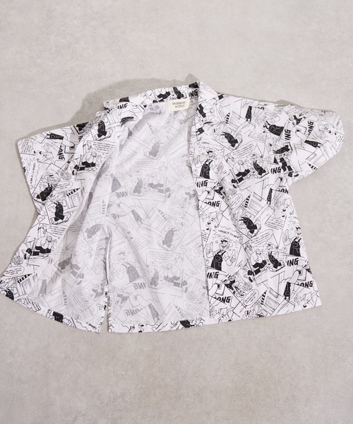 PAIRMANON STREET（ペアマノンストリート）の「【PAIRMANON STREET】コミック柄 総柄シャツ（シャツ/ブラウス・キッズ・ブルー/オフホワイト・150/140/130/120/110/100/90/160）」の15枚目の写真