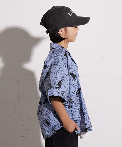 PAIRMANON STREET（ペアマノンストリート）の「【PAIRMANON STREET】コミック柄 総柄シャツ（シャツ/ブラウス・キッズ・ブルー/オフホワイト・150/140/130/120/110/100/90/160）」の9枚目の写真