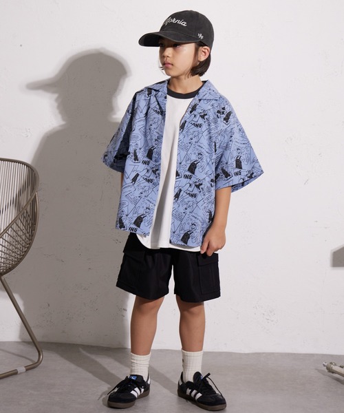 PAIRMANON STREET（ペアマノンストリート）の「【PAIRMANON STREET】コミック柄 総柄シャツ（シャツ/ブラウス・キッズ・ブルー/オフホワイト・150/140/130/120/110/100/90/160）」の11枚目の写真