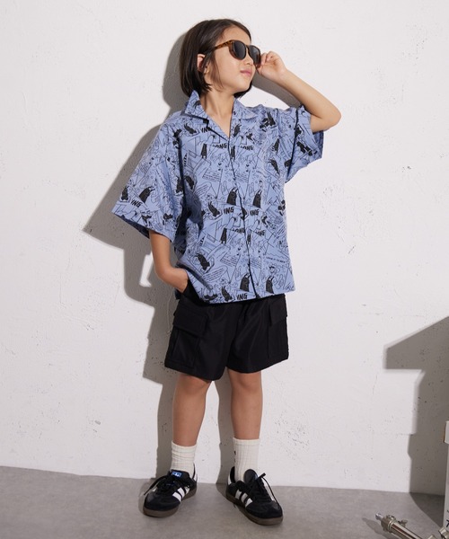 PAIRMANON STREET（ペアマノンストリート）の「【PAIRMANON STREET】コミック柄 総柄シャツ（シャツ/ブラウス・キッズ・ブルー/オフホワイト・150/140/130/120/110/100/90/160）」の12枚目の写真