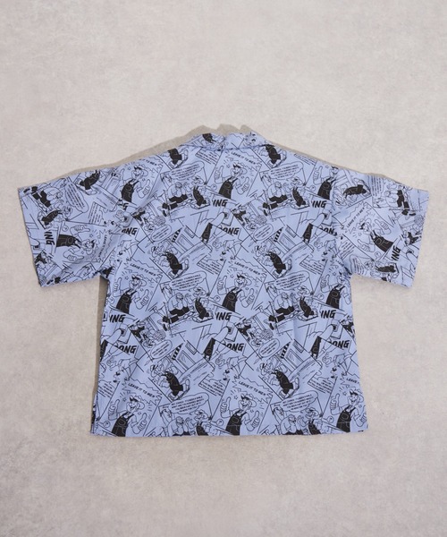 PAIRMANON STREET（ペアマノンストリート）の「【PAIRMANON STREET】コミック柄 総柄シャツ（シャツ/ブラウス・キッズ・ブルー/オフホワイト・150/140/130/120/110/100/90/160）」の18枚目の写真