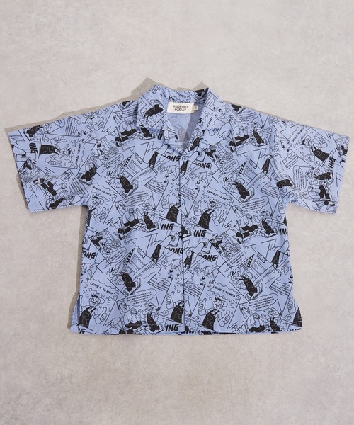 PAIRMANON STREET（ペアマノンストリート）の「【PAIRMANON STREET】コミック柄 総柄シャツ（シャツ/ブラウス・キッズ・ブルー/オフホワイト・150/140/130/120/110/100/90/160）」の17枚目の写真