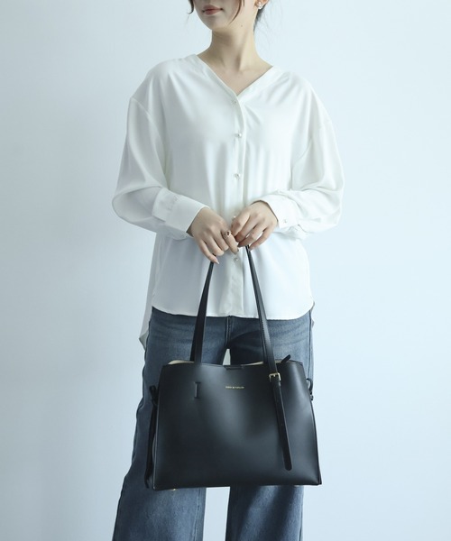 DRESS PLUS(ドレスプラス)の「MEXICAN レザートート 通勤通学 大容量(トートバッグ・レディース・ブラック/ブラウン/オフホワイト・フリー)」の18枚目の写真