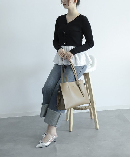 DRESS PLUS(ドレスプラス)の「MEXICAN レザートート 通勤通学 大容量(トートバッグ・レディース・ブラック/ブラウン/オフホワイト・フリー)」の13枚目の写真