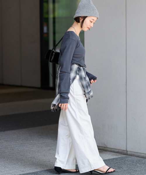 JOURNAL STANDARD relume ワイドベイカーパンツ38ホワイト 追加22》ワイドベイカーパンツ（カーゴパンツ）｜JOURNAL