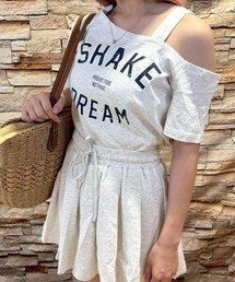 LETee（レティー）の「SHAKE DREAMプリントトップス＆プリーツミニスカート（セットアップ）」