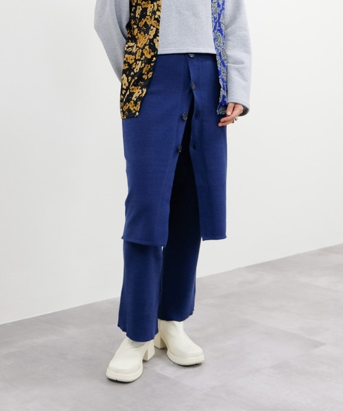 DOLLUPOOPS（ドールアップウップス）の「スカートレイヤードニットパンツ（その他パンツ・レディース・ボルドー/ブラック/ブルー・38）」の3枚目の写真