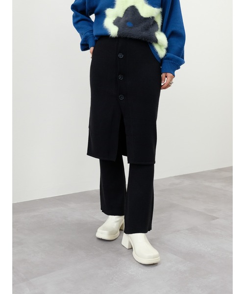 DOLLUPOOPS（ドールアップウップス）の「スカートレイヤードニットパンツ（その他パンツ・レディース・ボルドー/ブラック/ブルー・38）」の6枚目の写真