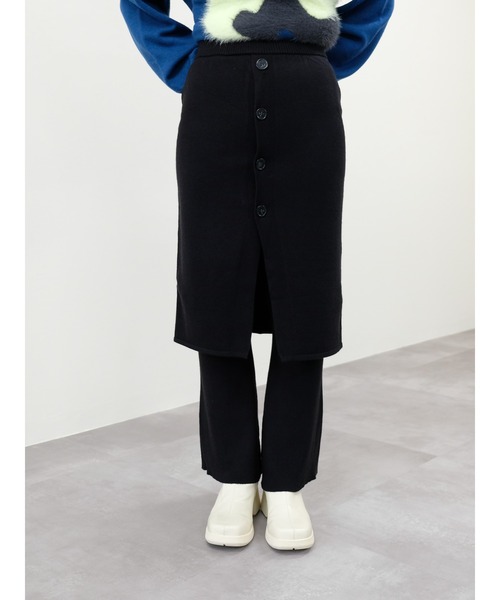 DOLLUPOOPS（ドールアップウップス）の「スカートレイヤードニットパンツ（その他パンツ・レディース・ボルドー/ブラック/ブルー・38）」の7枚目の写真