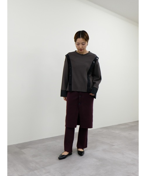 DOLLUPOOPS（ドールアップウップス）の「スカートレイヤードニットパンツ（その他パンツ・レディース・ボルドー/ブラック/ブルー・38）」の5枚目の写真