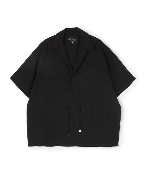 HAVERSACK(ハバーザック)の「HAVERSACK サファリプルオーバー(シャツ/ブラウス・レディース・ブラック・2)」の1枚目の写真