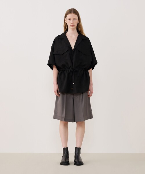 HAVERSACK(ハバーザック)の「HAVERSACK サファリプルオーバー(シャツ/ブラウス・レディース・ブラック・2)」の2枚目の写真