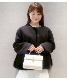 CELFORDセルフォード ノーカラー ジャケット ネイビー 38 新品 レザーライクノーカラージャケット(ジャケット・ブルゾン