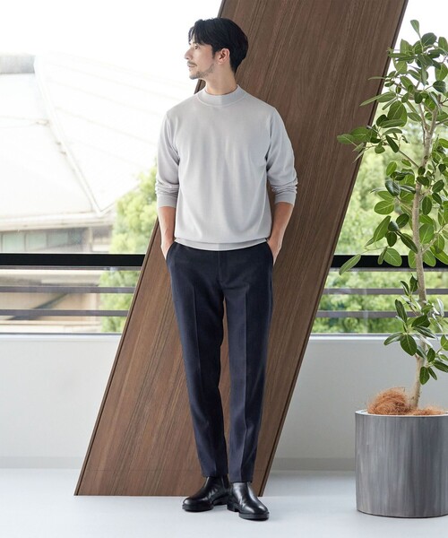 BEAUTY&YOUTH UNITED ARROWS（ビューティーアンドユースユナイテッドアローズ）の「【WEB限定 WARDROBE SMART】LANATEC シャンブレー ノープリーツ パンツ（スラックス・メンズ・ダークグレー/ネイビー・S/M/L/XL）」の2枚目の写真