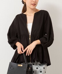 ペプラムバルーンライトブルゾン