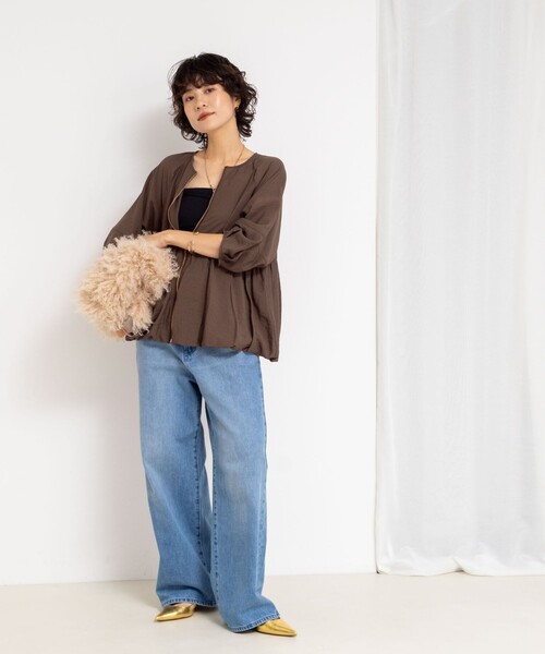 NOLLEY’S（ノーリーズ）の「ペプラムバルーンライトブルゾン（ブルゾン・レディース・ブラウン/ブラック・38）」の17枚目の写真