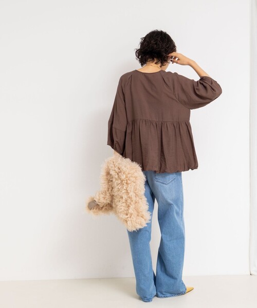 NOLLEY’S（ノーリーズ）の「ペプラムバルーンライトブルゾン（ブルゾン・レディース・ブラウン/ブラック・38）」の12枚目の写真