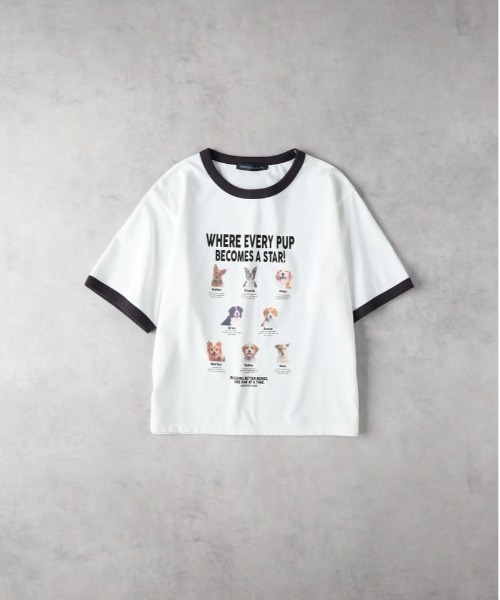 Right-on(ライトオン)の「【HONEYSUCKLE ROSE】アニマルプリントリンガーTシャツ(Tシャツ/カットソー・レディース・ダークグレー/レッド・M/L/S)」の3枚目の写真