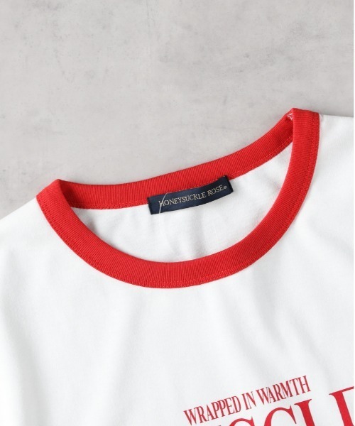 Right-on(ライトオン)の「【HONEYSUCKLE ROSE】アニマルプリントリンガーTシャツ(Tシャツ/カットソー・レディース・ダークグレー/レッド・M/L/S)」の8枚目の写真