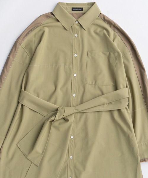 MAISON SPECIAL(メゾンスペシャル)の「Hand Stitch Shirt Dress/ハンドステッチシャツワンピ(シャツワンピース・レディース・グレー/ネイビー/カーキ・FREE)」の11枚目の写真