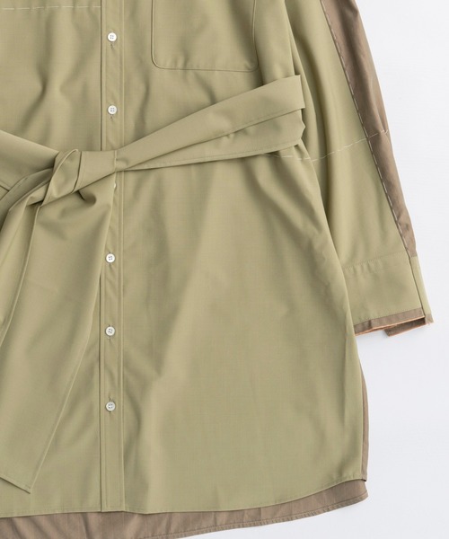 MAISON SPECIAL(メゾンスペシャル)の「Hand Stitch Shirt Dress/ハンドステッチシャツワンピ(シャツワンピース・レディース・グレー/ネイビー/カーキ・FREE)」の14枚目の写真
