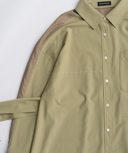 MAISON SPECIAL(メゾンスペシャル)の「Hand Stitch Shirt Dress/ハンドステッチシャツワンピ(シャツワンピース・レディース・グレー/ネイビー/カーキ・FREE)」の12枚目の写真
