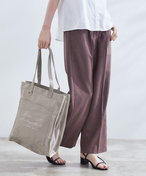 grove（グローブ）の「【A4・多機能】パイピングロゴキャンバストート（トートバッグ・レディース・ブラック/グレー系4/グレー/ブラック系4/パープル系1/ベージュ系その他7・00）」の7枚目の写真