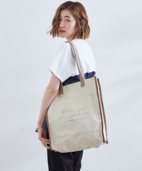 grove（グローブ）の「【A4・多機能】パイピングロゴキャンバストート（トートバッグ・レディース・ブラック/グレー系4/グレー/ブラック系4/パープル系1/ベージュ系その他7・00）」の11枚目の写真