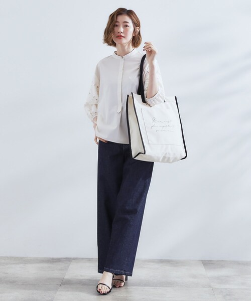 grove（グローブ）の「【A4・多機能】パイピングロゴキャンバストート（トートバッグ・レディース・ブラック/グレー系4/グレー/ブラック系4/パープル系1/ベージュ系その他7・00）」の14枚目の写真