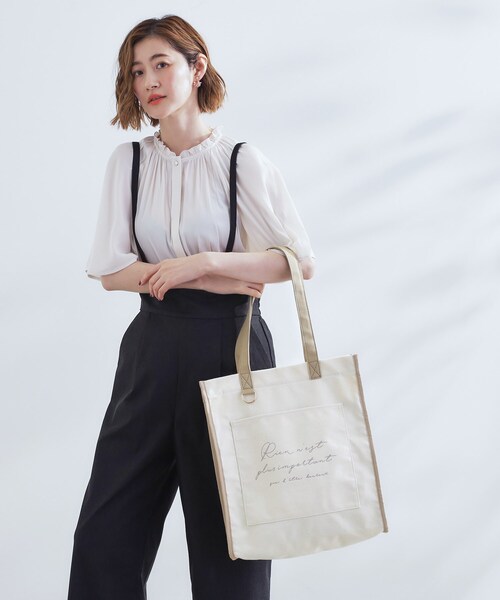 grove（グローブ）の「【A4・多機能】パイピングロゴキャンバストート（トートバッグ・レディース・ブラック/グレー系4/グレー/ブラック系4/パープル系1/ベージュ系その他7・00）」の15枚目の写真