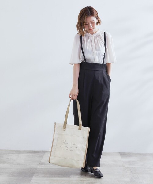 grove（グローブ）の「【A4・多機能】パイピングロゴキャンバストート（トートバッグ・レディース・ブラック/グレー系4/グレー/ブラック系4/パープル系1/ベージュ系その他7・00）」の16枚目の写真